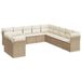 vidaXL 11-delige tuinmeubelset met kussens, polyrotan, beige