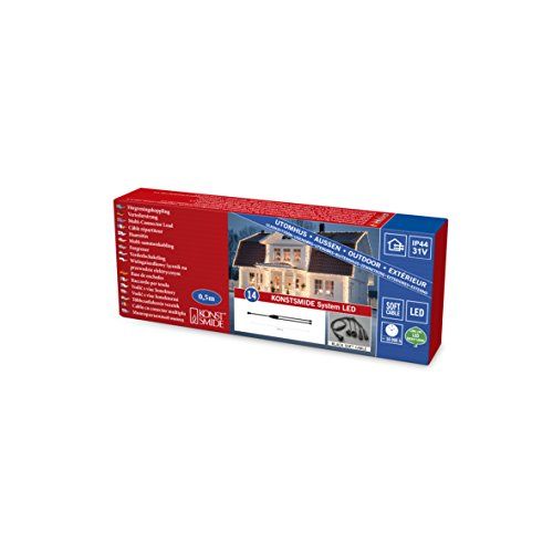 KONSTSMIDE 4802-007 LED hightech systeem / verdeler 1 ingang / 2 uitgangen / voor buiten (IP44) / zwarte zachte kabel, 200 LED's
