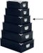 5Five Opbergdoos/box - donkerblauw - L36 x B24.5 x H12.5 cm - Stevig karton - Bluebox