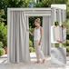 ROOM99 Outdoorgordijn met ingestanste ringen, Garden Line, weerbestendig, waterdicht, inkijkbescherming, zonwering, voor tuin, 155 x 270 cm breed x hoogte, lichtgrijs
