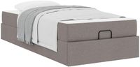 vidaXL Bedframe, taupe, 100 x 200 cm, stof