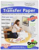 Transfer Magic Transferpapier 21,6 x 27,9 cm voor inkjetprinters, 7 stuks