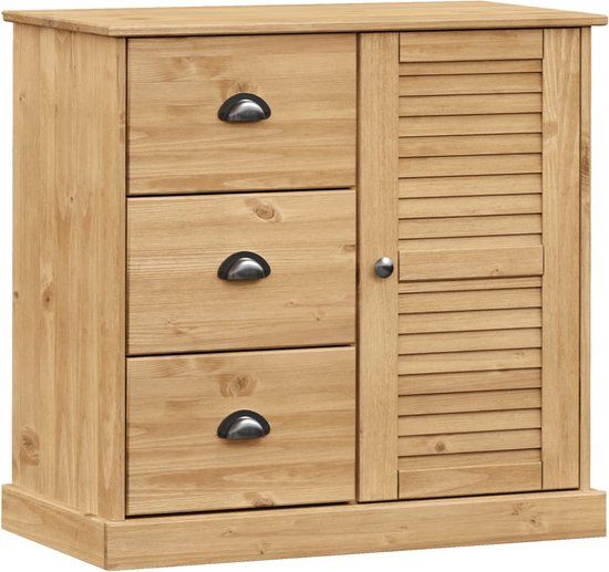 vidaXL Dressoir met lades VIGO 78x40x75 cm massief grenenhout