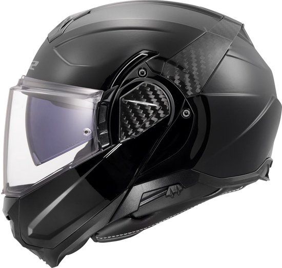 LS2 FF910 Advant II systeemhelm solid glans zwart - Maat S