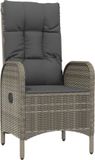 vidaXL 5-delige Tuinset met kussens poly rattan zwart en grijs