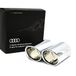 Audi 81A071761 sporteindpijp voor voertuigen met dubbele eindbuis links, zilver verchroomd