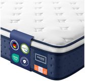 Songmics Pocketveringmatras met gel-traagschuim en comfort - 200 x 90 x 25 cm - Blauw