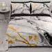 PETTI Artigiani Italiani - Sprei voor Frans bed, 220 x 260 cm, 100 g/m², omkeerbaar, licht dekbed, grijs marmer, 100% Made in Italy