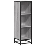 vidaXL Boekenkast Grijs, Eiken Metaal Hout 335x330x1075 mm