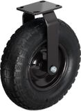 Merkloos Relaxdays bokwiel met rubber luchtband, dragen 120 kg, staal bevestigingsplaat, 35x30x13.5 cm zwart
