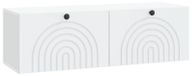 Support mural meuble TV blanc 98 x 31 x 30 cm bois transformé