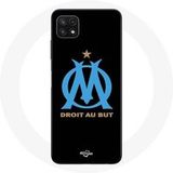 Maniacase Samsung Galaxy A22 5G Hoesje Olympique de Marseille Logo Zwarte Achtergrond