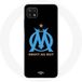 Maniacase Samsung Galaxy A22 5G Hoesje Olympique de Marseille Logo Zwarte Achtergrond