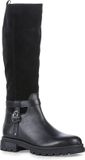 Marco Tozzi Dames Laarzen 2-25603-43 098 Zwart Leer Boven de knie Blokhak Ritssluiting 40 EU