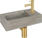 Differnz Hura Fonteinset - Complete Toiletfontein met Rechte Kraan - Beton Donkergrijs - Mat Goud