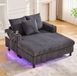 HAUSS SPOLE Fauteuil - Fauteuil relax Chaise longue - Velours côtelé Gris foncé