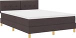 vidaXL Lit plateforme avec matelas, marron foncé, 140 x 200 cm, tissu