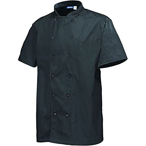 Genware Nev-NJ20-XL Jack, Basic Oorstekers Korte Mouwen, Large, Zwart