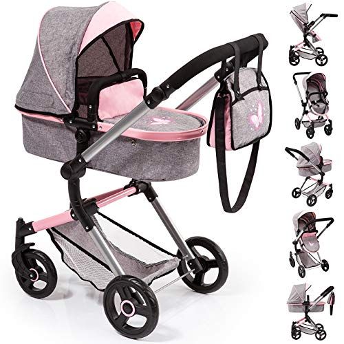 Bayer Design Neo Vario Poppenwagen - Grijs met vlinder