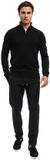 Malelions Knitted Quarter Zip Zwart Katoen XL