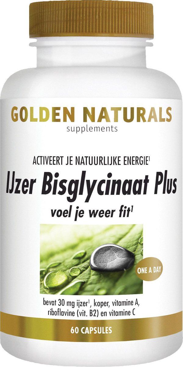 Golden Naturals Ijzer bisglycinaat plus - 60 liter
