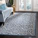 SAFAVIEH Brentwood Collection Traditioneel tapijt, korte pool, marine en crème, 160 x 229 cm