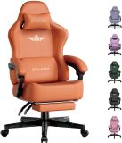 GTPLAYER - Gamingstoel Bureaustoel - Met 160° Verstelbare Rug - Oranje Kunstleer