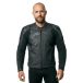 Macna Ignite, veste en cuir et en maille, Noir/Gris Foncé, Taille 52