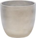 Mega Collections Plantenpot/bloempot - keramiek - zilver - D11 x H10 cm