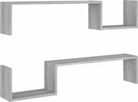vidaXL Wandschappen 2 stuks 100x15x20 cm bewerkt hout grijs sonoma eiken