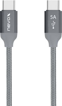 nevox 1653 USB-kabel USB 2.0 1 m USB C Grijs, Zilver