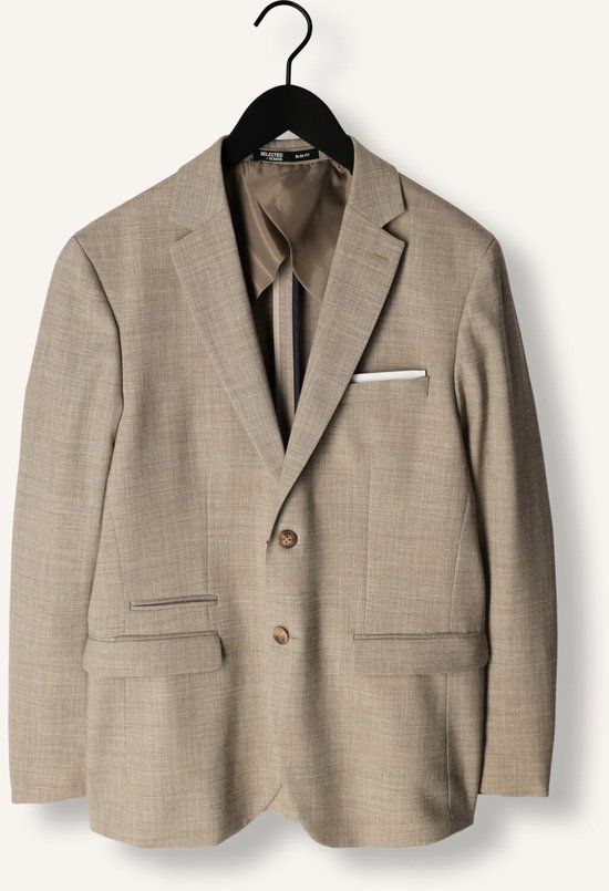 SELECTED Men Slhslim-oasis Linen Blz Noos Blazer Zand Maat 56