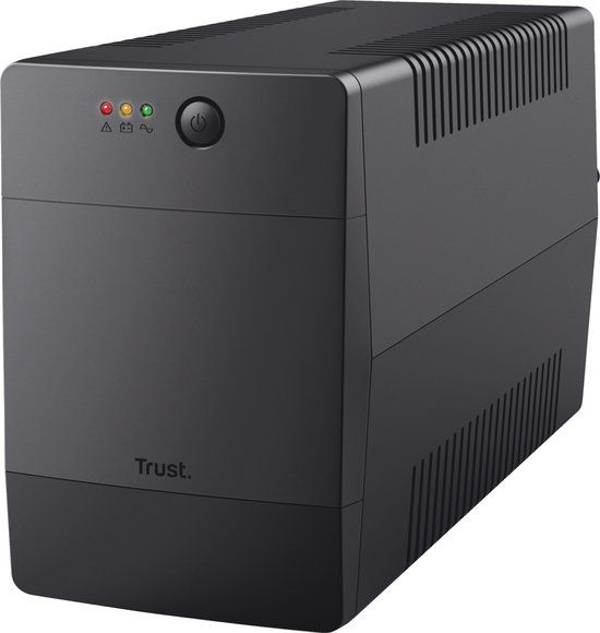 Trust Paxxon 1500VA UPS - Noodstroomvoorziening met 4 Standaard Stopcontacten - Bescherming Tegen Stroomuitval en Piekspanning - Zwart