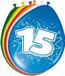 Folat Bv Ballonnen 15 jaar - 16x stuks - gekleurd - 30 cm - versiering - 15e verjaardag - leeftijd feestballonnen