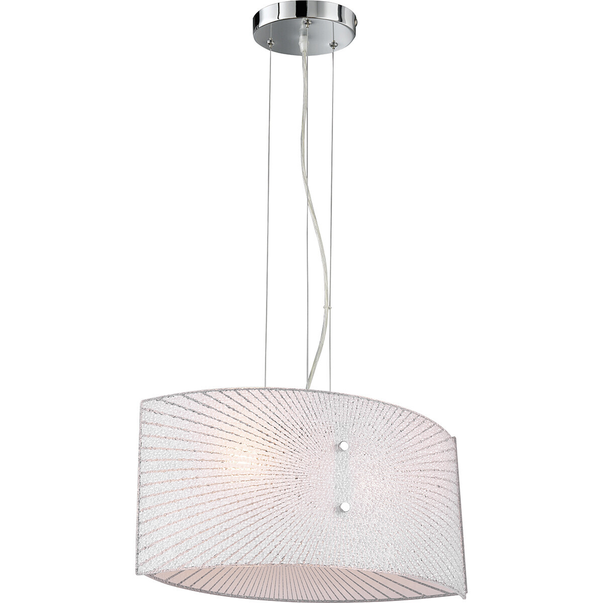 BES LED LED Hanglamp - Hangverlichting - Trion Elize - E27 Fitting - 2-lichts - Ovaal - Mat Chroom - Aluminium