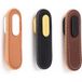 Viefe Bouton de meuble OBLONG en cuir, marron - chrome poli
