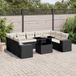 Maison Exclusive - Ensemble de meubles de jardin 10 pièces avec canapé et coussins, noir, en polyrotin