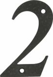 AMIG Huisnummer 2 - massief gesmeed staal - 10cm - zwart