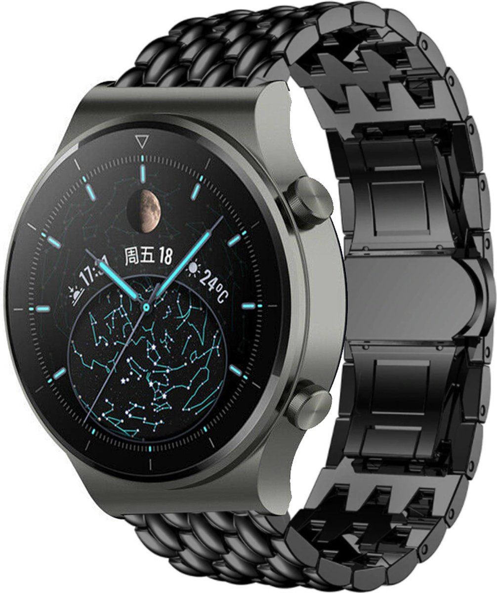 Strap-it Huawei Watch GT 2 Pro stalen draak band - zwart