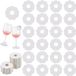 Étiquette en papier pour verres à vin - 50 mm - Forme de fleur - Verre à vin - Suspendu - Blanc - Fête - Champagne - Cocktail