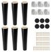Set de 6 pieds de meuble en bois 20 cm conique
