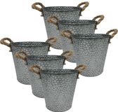 Merkloos Relaxdays Bloempot voor buiten - set van 6 - Ø 15 cm