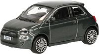 Bburago Modelauto Fiat New 500e - La Prima - cabriolet - zwart - 9 cm - schaal 1:43