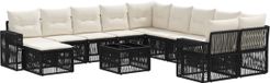 vidaXL Banc de jardin 12 pièces noir et crème poly rotin