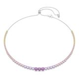 Swarovski Matrix Tennisketting, Kleurverloop van Ronde slijpvormen, Meerkleurig, Rodium toplaag