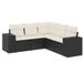vidaXL 6-delige Loungeset met Kussens, Poly Rattan, Zwart