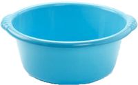 PLASTICFORTE Set van 2x stuks kunststof teiltjes/afwasbakken rond 6 liter blauw - Afmetingen 34 x 32 x 14 cm