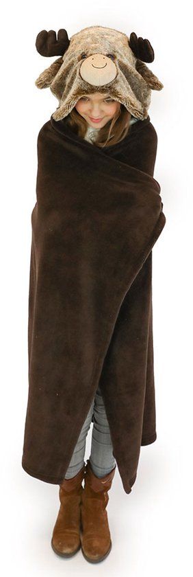 4KidsOnly Noxxiez Fleece Deken Rendier Bruin 130x100 cm