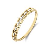 Lucardi Dames 14 karaat geelgouden ring met panthere schakel