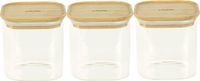 Pebbly Vershouddoos Vierkant 800 ml Set van 3 Stuks - Borosilicaatglas - Transparant